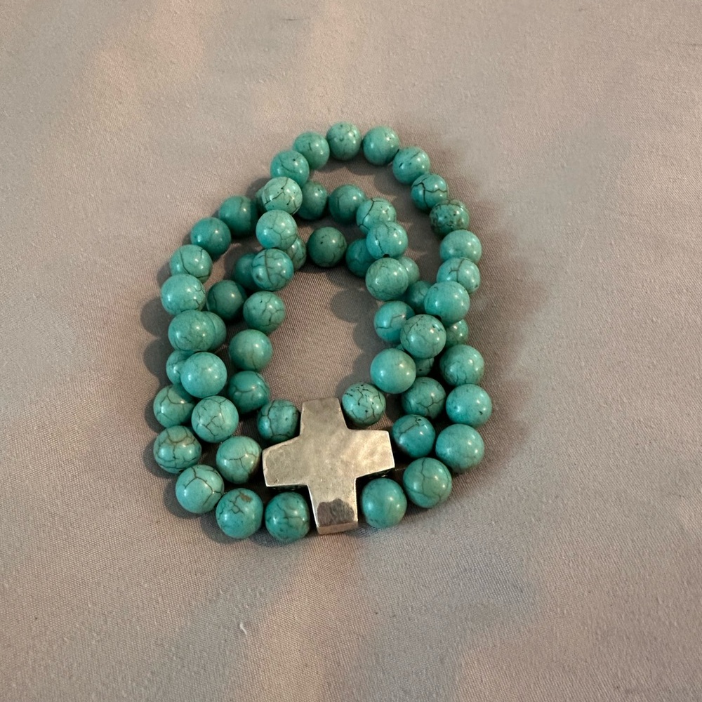 Silpada Blue and Silver Double-Strand Bracelet